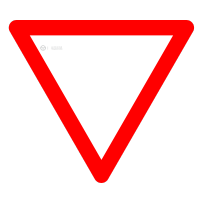 ليس لكم حق الاسبقية ليس لكم حق الاسبقية
 يمكن متابعة السير في حالة عدم وجود مستعملي الطريق